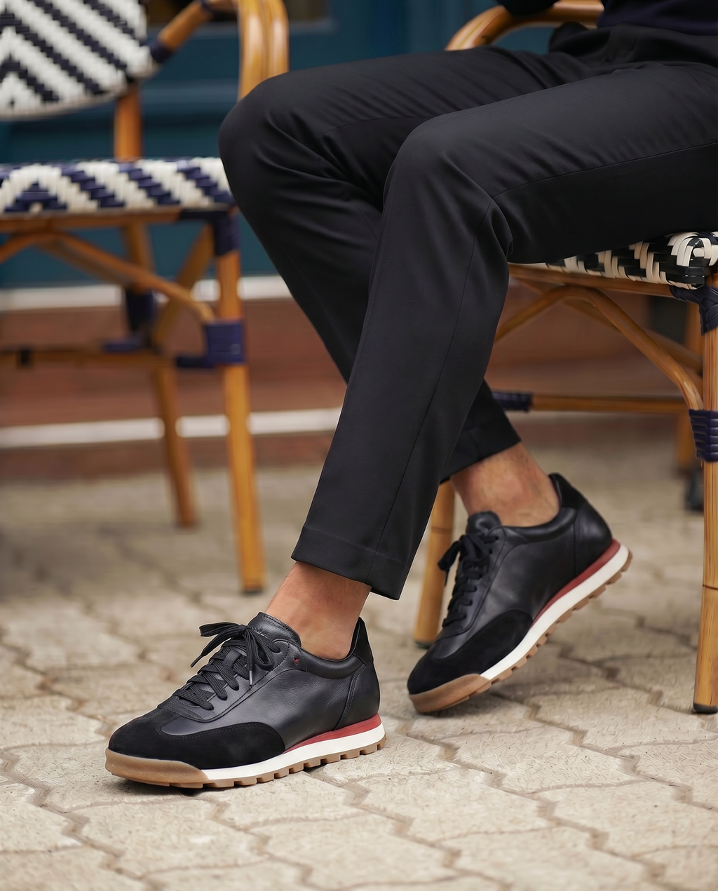 VARELLO SİYAH DERİ ERKEK SNEAKERS AYAKKABI