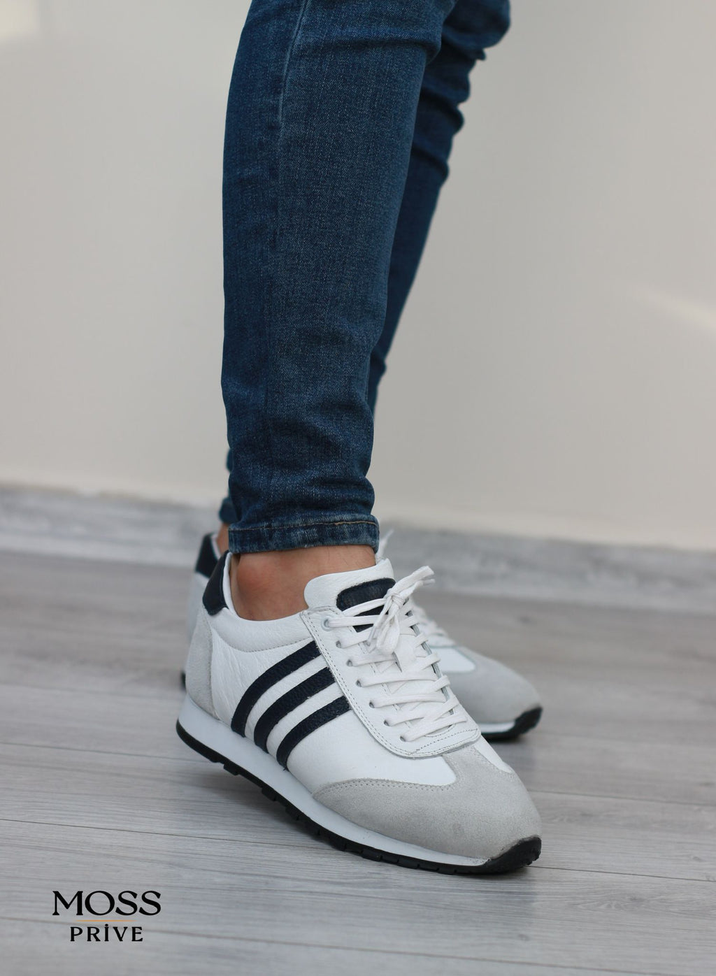 BEYAZ DERİ ERKEK SPOR AYAKKABI