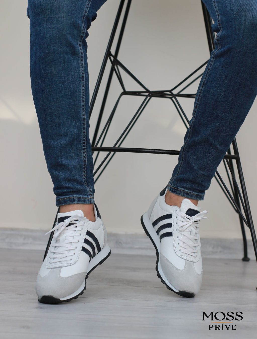 BEYAZ DERİ ERKEK SPOR AYAKKABI