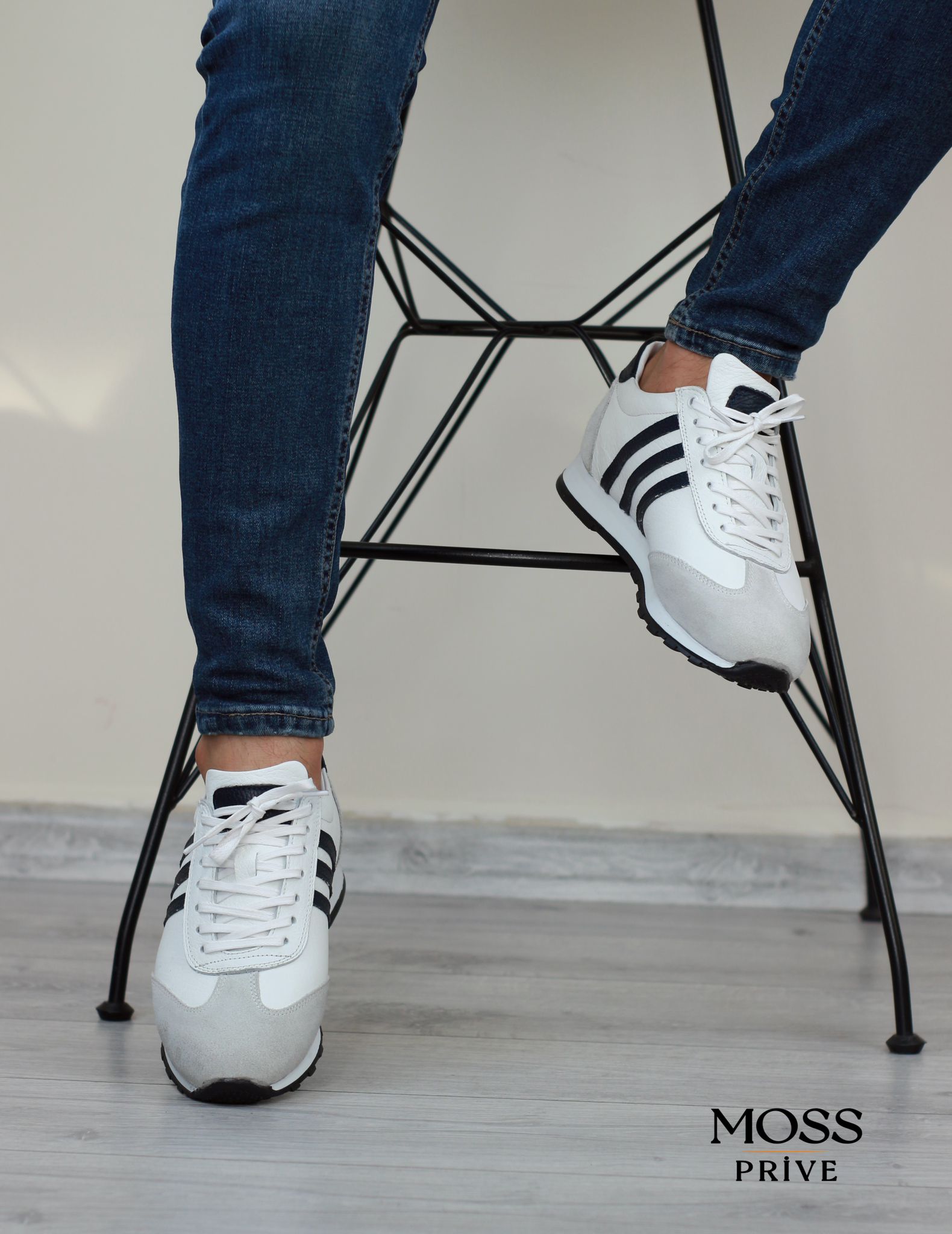 BEYAZ DERİ ERKEK SPOR AYAKKABI