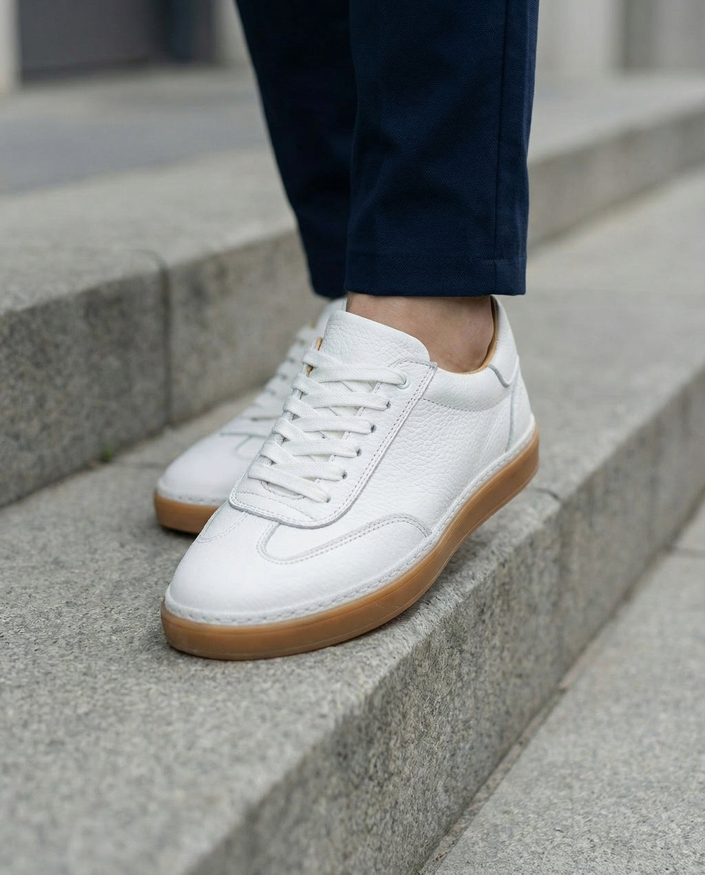 BEYAZ DERİ ERKEK SNEAKERS AYAKKABI