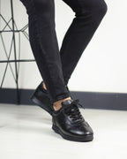 Siyah Deri Erkek Spor Ayakkabı