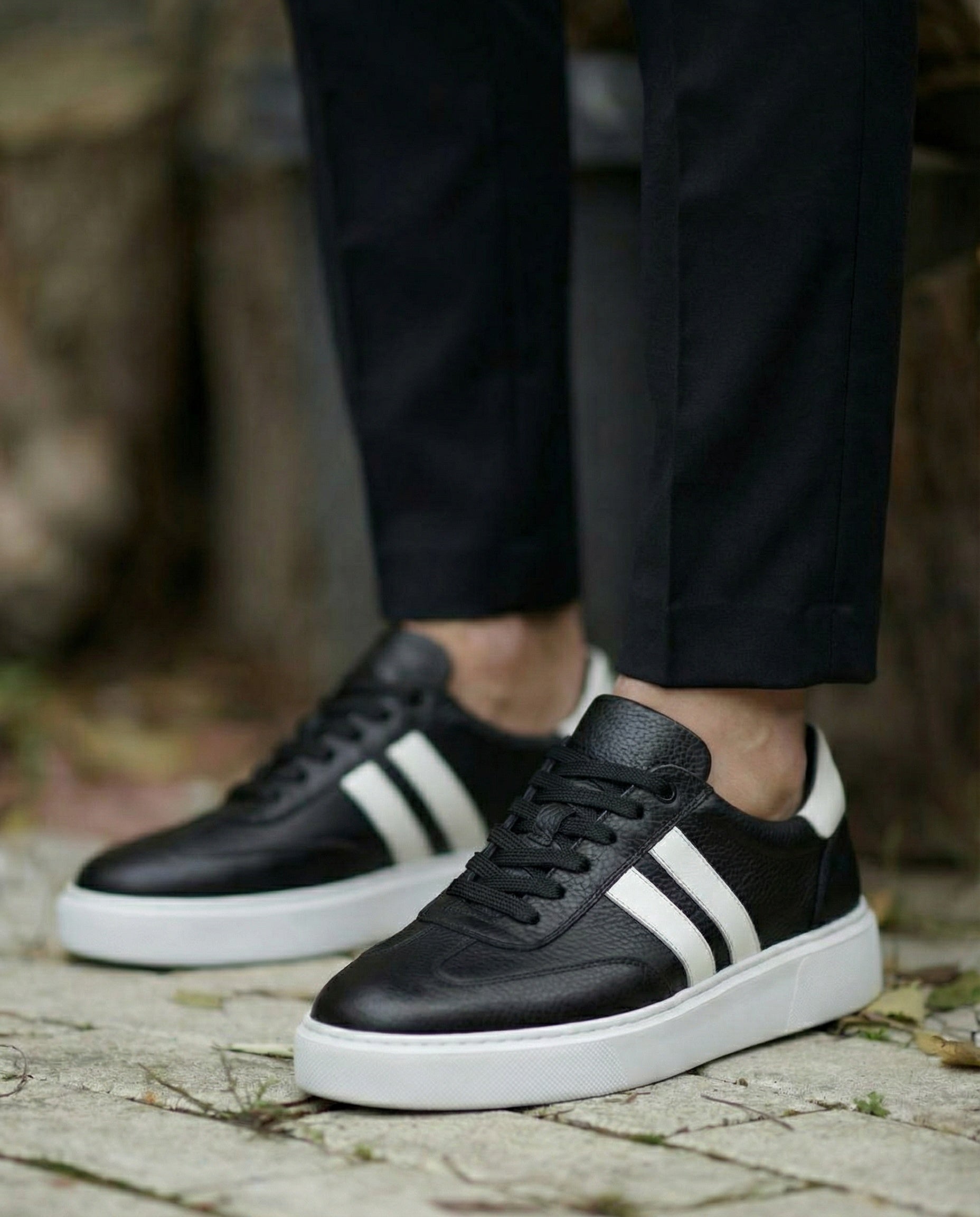 RİVİERA SiYAH DERi EVA TABAN ERKEK SNEAKERS AYAKKABI