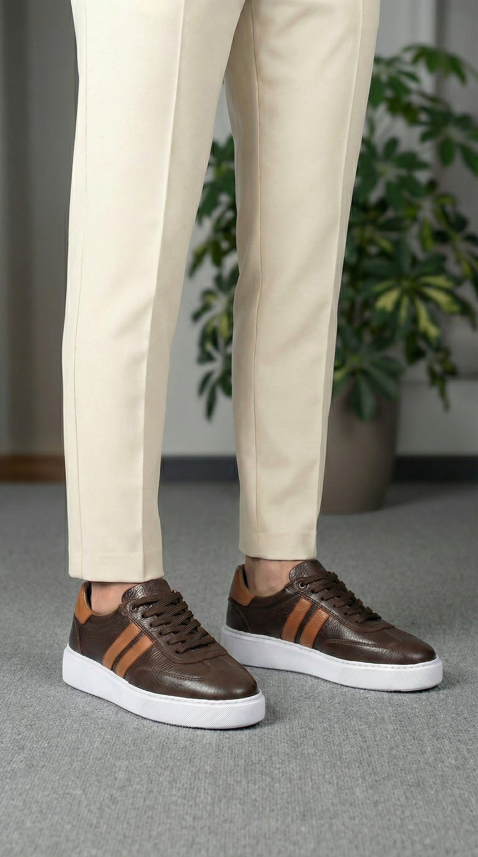 RİVİERA KAHVERENGİ DERİ EVA TABAN ERKEK SNEAKERS AYAKKABİ