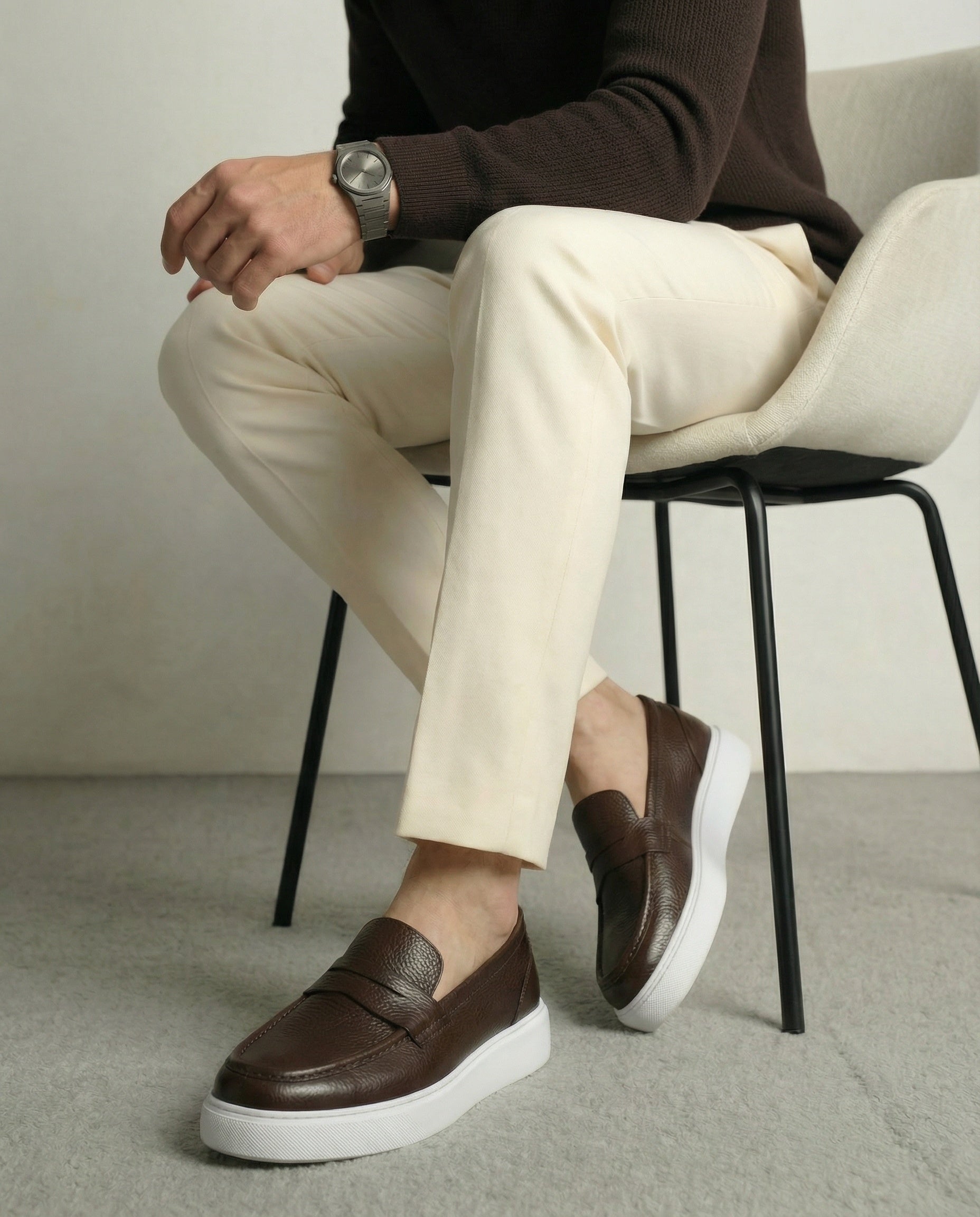 ARTİSAN KAHVERENGİ DERİ EVA TABAN ERKEK SNEAKERS AYAKKABI