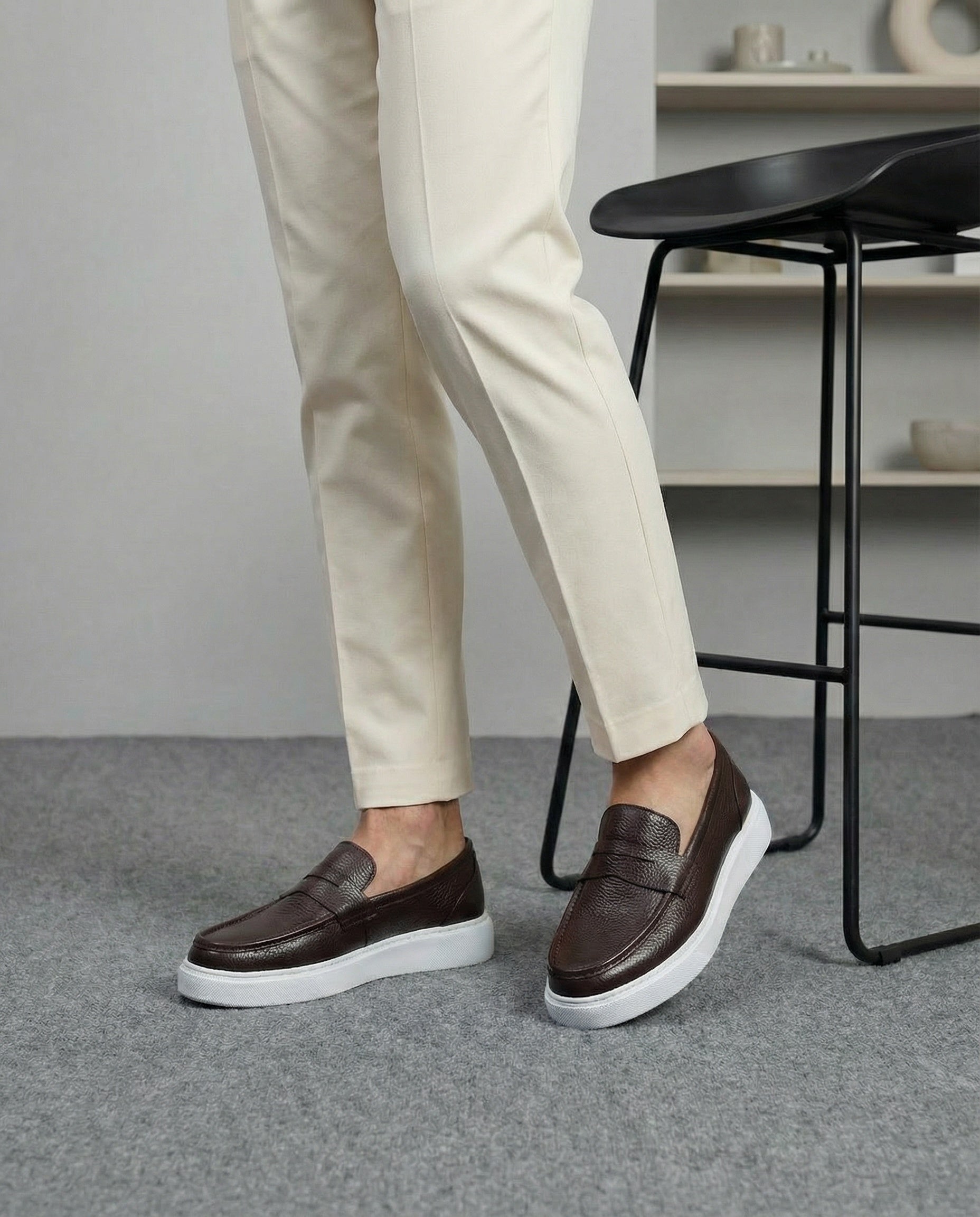 ARTİSAN KAHVERENGİ DERİ EVA TABAN ERKEK SNEAKERS AYAKKABI