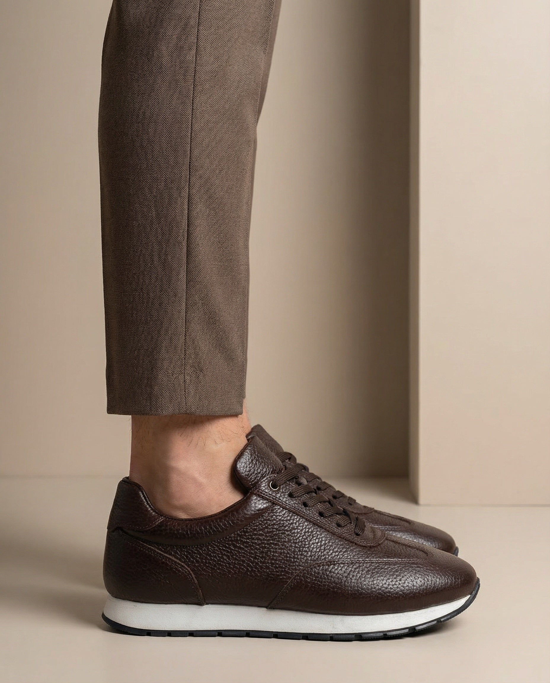 Kahverengi Deri Erkek Spor Ayakkabı