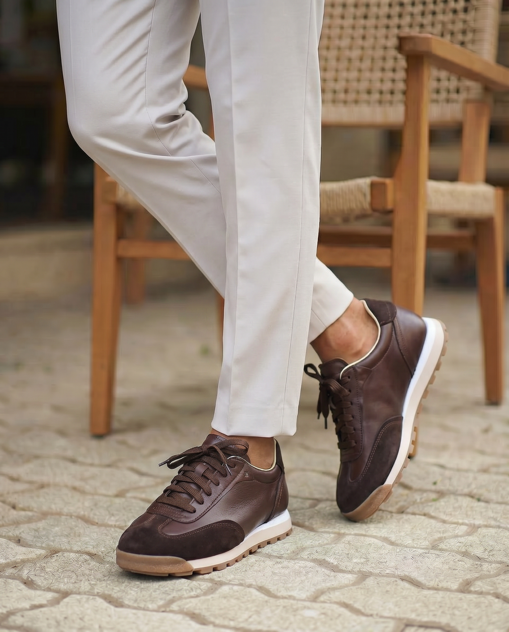 VARELLO KAHVERENGİ DERİ ERKEK SNEAKERS AYAKKABI