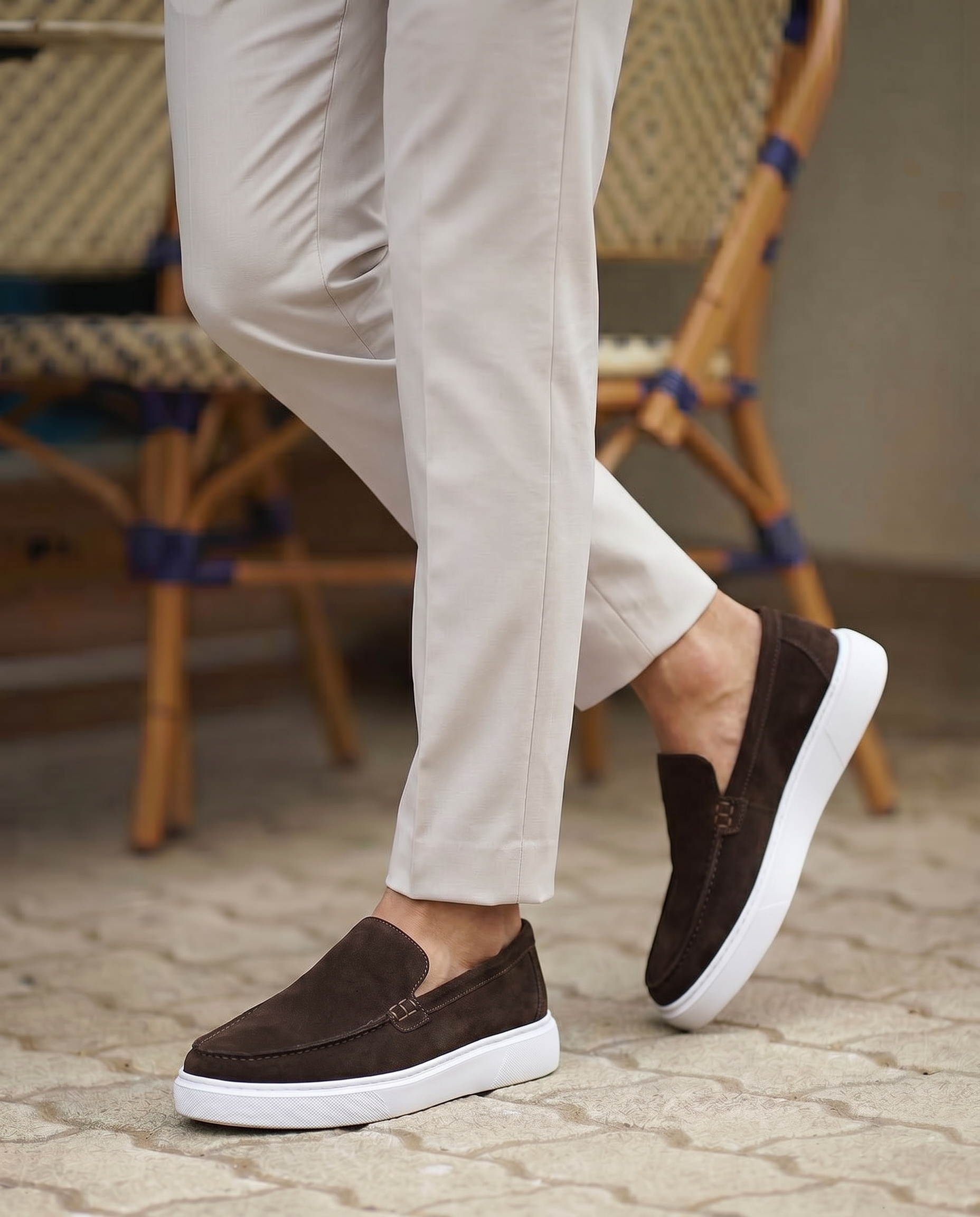 LOFER KAHVERENGİ SÜET DERİ ERKEK LOAFER AYAKKABI
