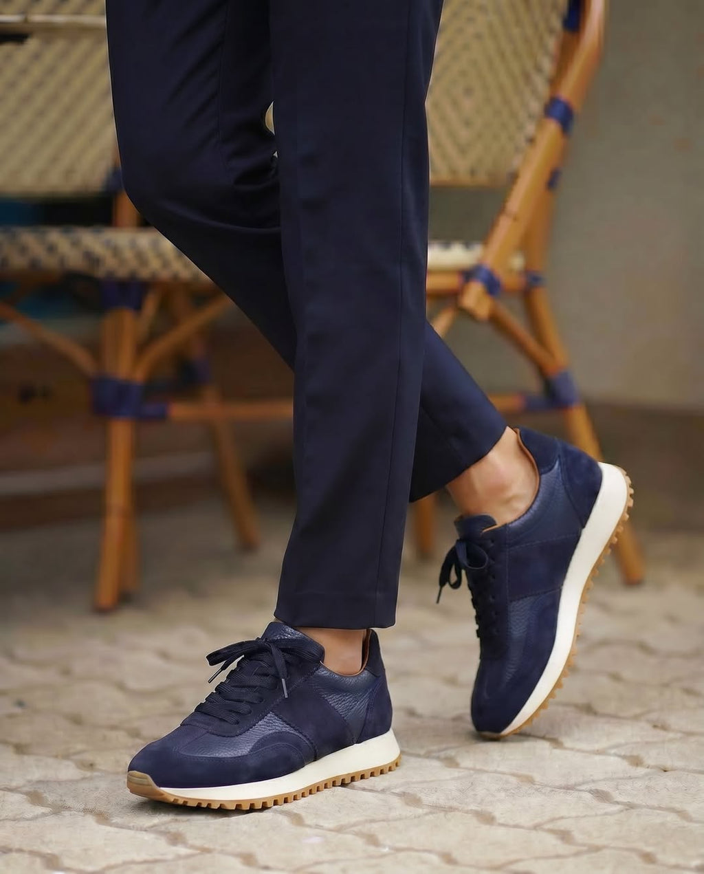 ROSSANO LACİVERT DERİ ERKEK SNEAKERS AYAKKABI