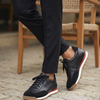 VARELLO SİYAH DERİ ERKEK SNEAKERS AYAKKABI