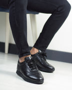 Siyah Deri Erkek Spor Ayakkabı