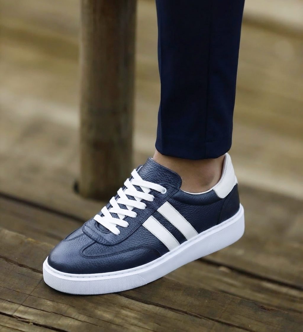 RİVİERA LACİVERT DERİ EVA TABAN ERKEK SNEAKERS AYAKKABI