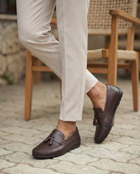 RAKS 04 KAHVERENGİ DERİ ERKEK LOAFER AYAKKABI