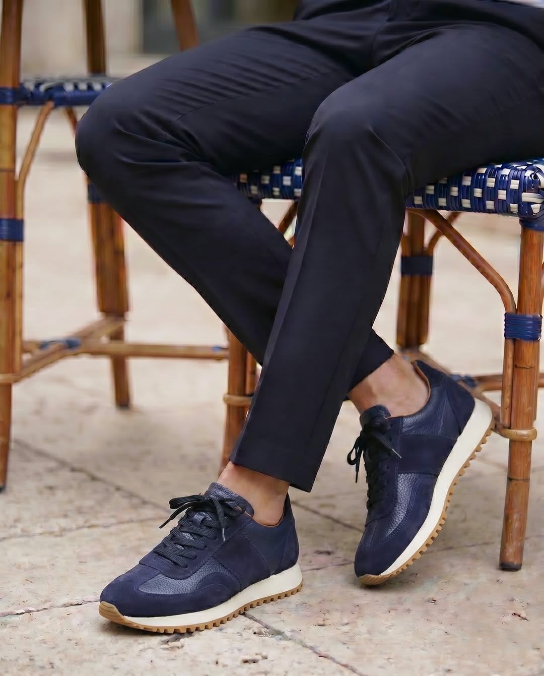 ROSSANO LACİVERT DERİ ERKEK SNEAKERS AYAKKABI