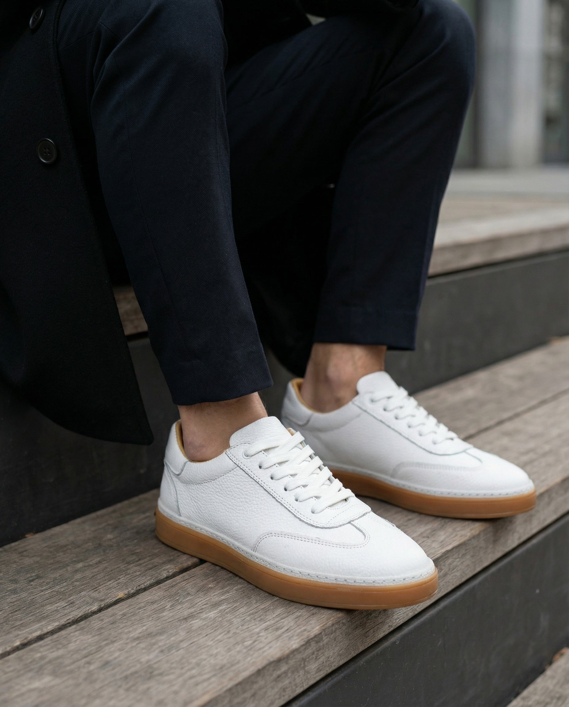 BEYAZ DERİ ERKEK SNEAKERS AYAKKABI