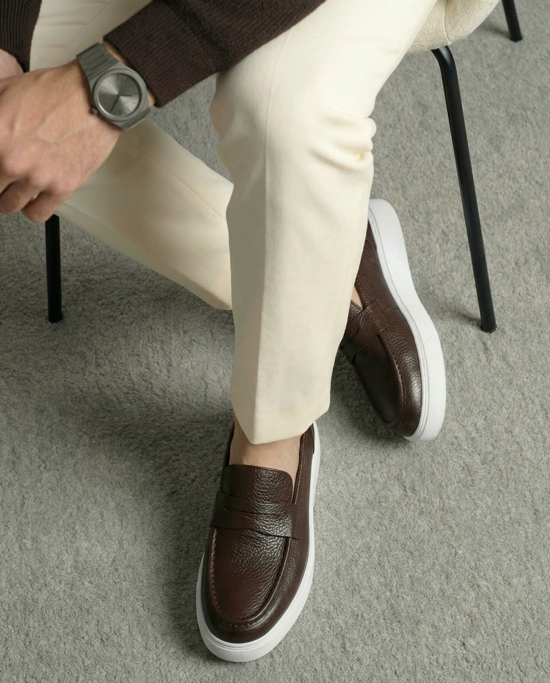 ARTİSAN KAHVERENGİ DERİ EVA TABAN ERKEK SNEAKERS AYAKKABI