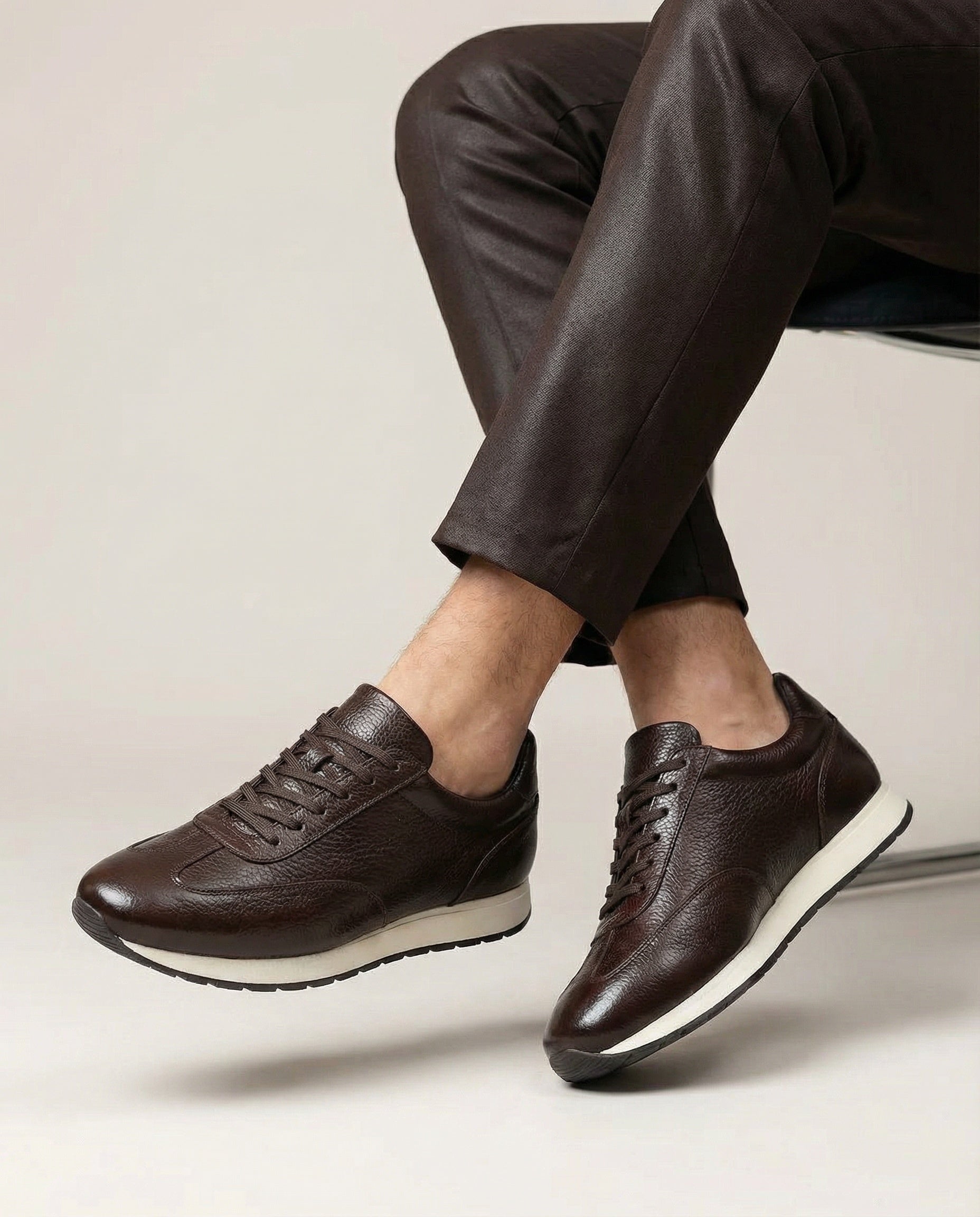 Kahverengi Deri Erkek Spor Ayakkabı