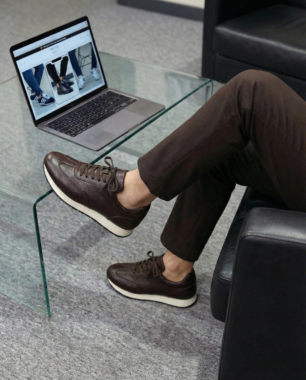 Kahverengi Deri Erkek Spor Ayakkabı