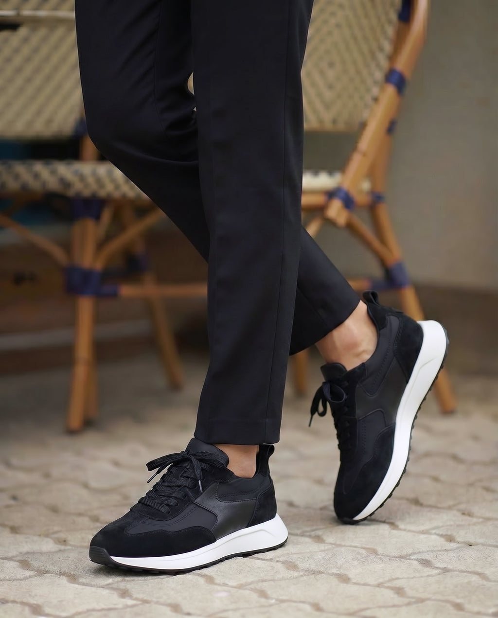 MONTEVA SİYAH DERİ ERKEK SNEAKERS AYAKKABI
