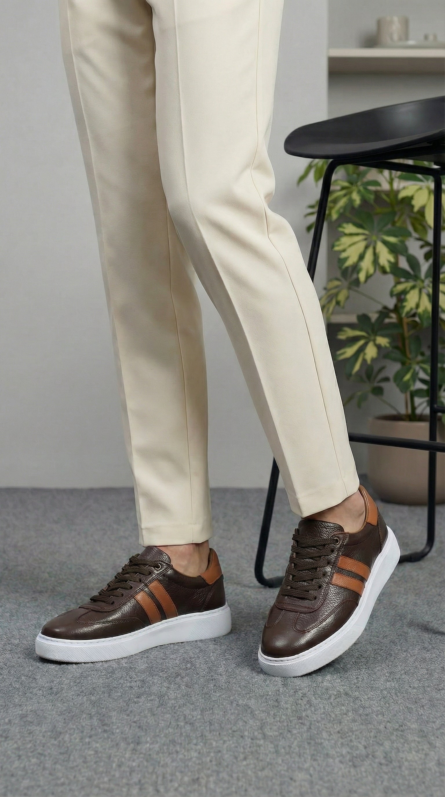 RİVİERA KAHVERENGİ DERİ EVA TABAN ERKEK SNEAKERS AYAKKABİ