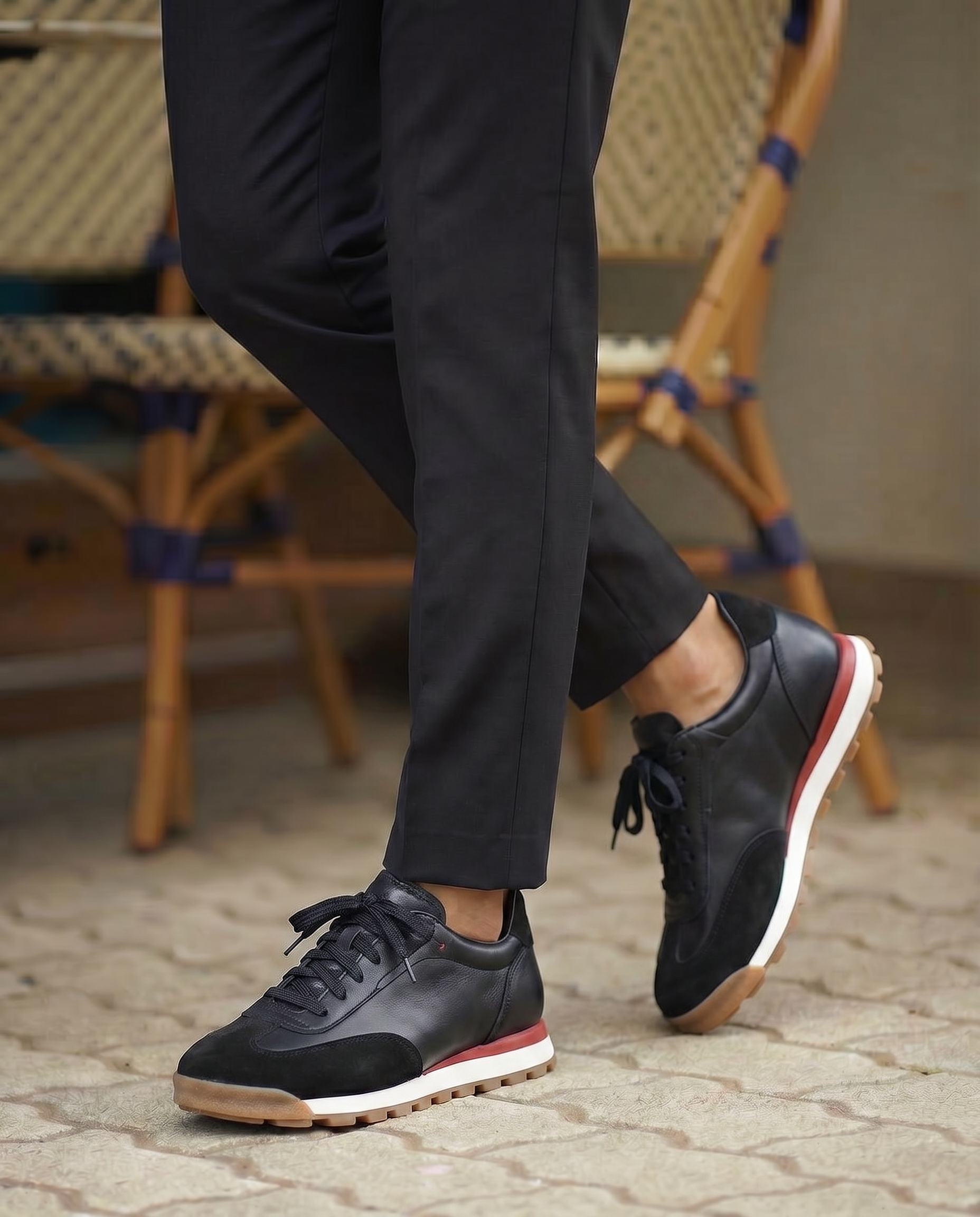 VARELLO SİYAH DERİ ERKEK SNEAKERS AYAKKABI