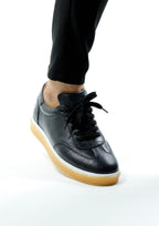 SİYAH DERİ ERKEK SNEAKERS AYAKKABI