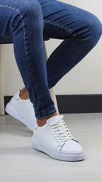BEYAZ DERİ ERKEK SNEAKERS AYAKKABI