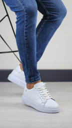 BEYAZ DERİ ERKEK SNEAKERS AYAKKABI