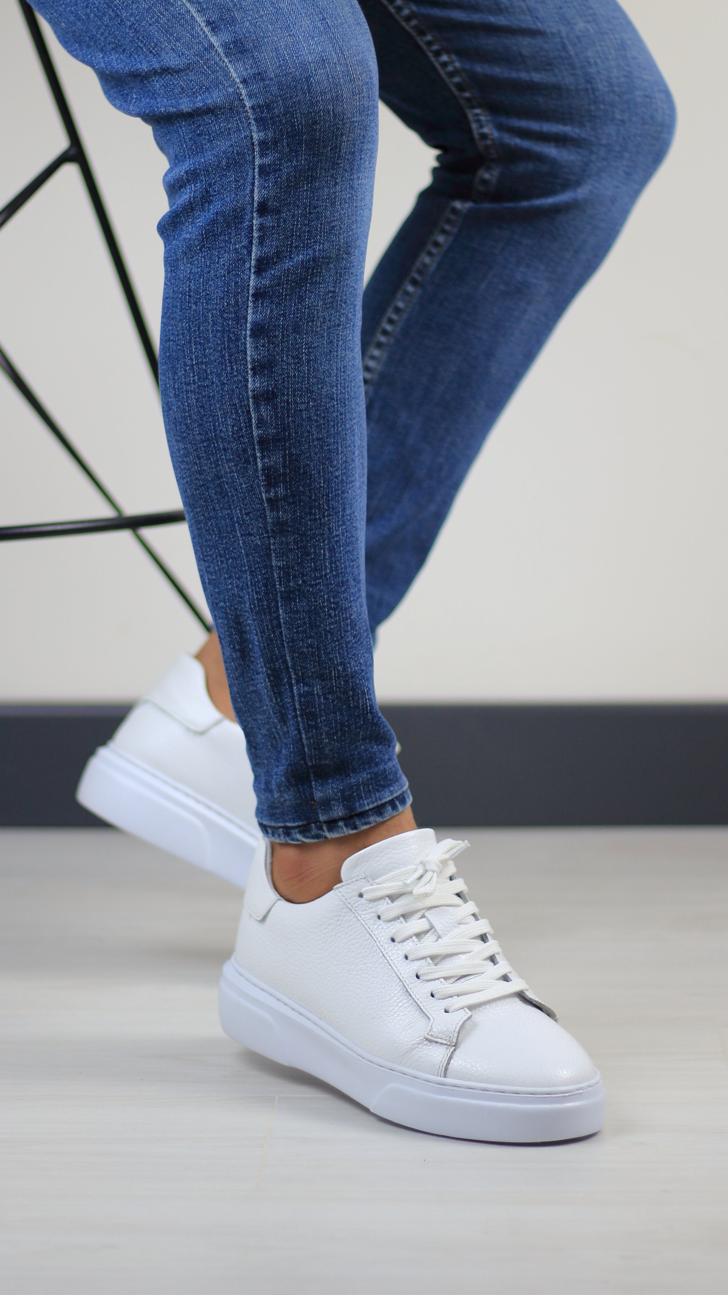 BEYAZ DERİ ERKEK SNEAKERS AYAKKABI