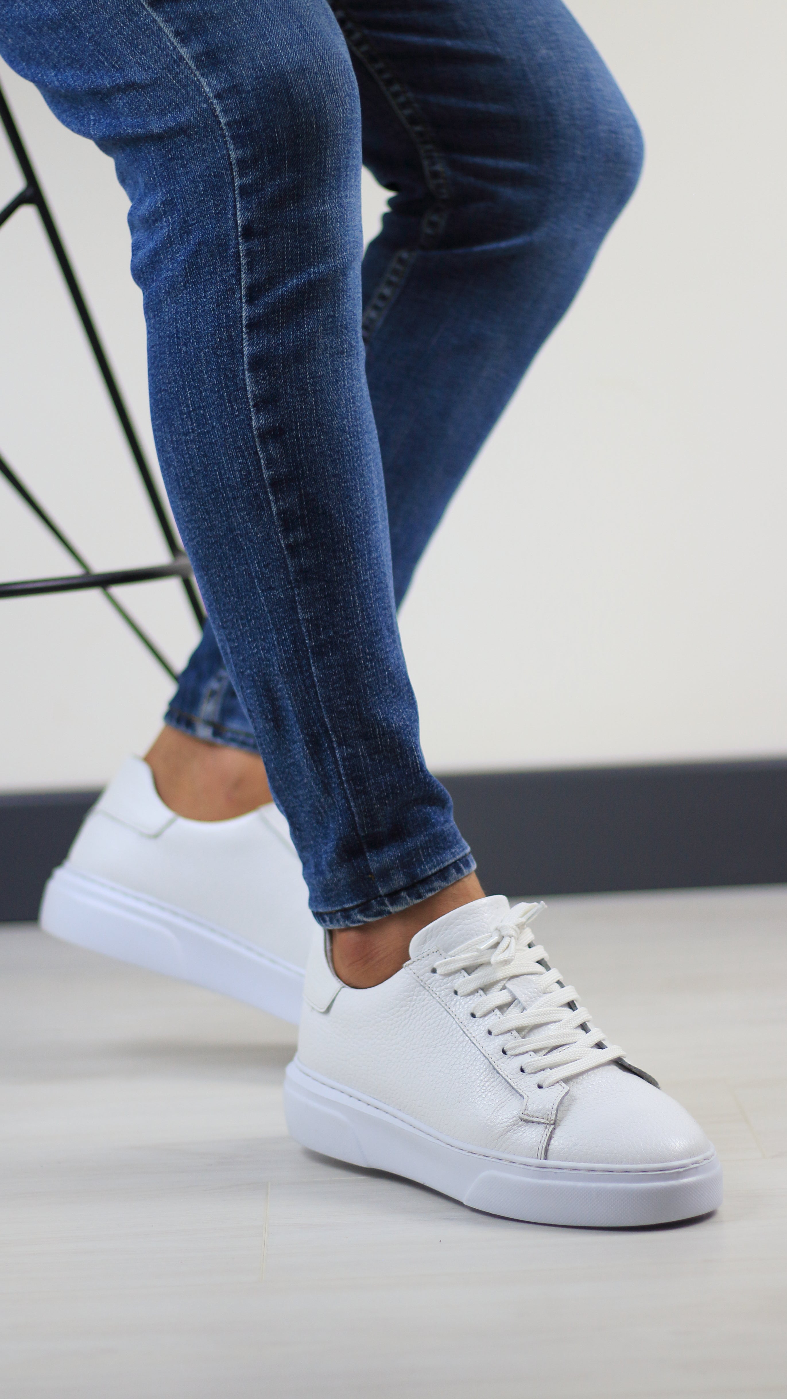 BEYAZ DERİ ERKEK SNEAKERS AYAKKABI