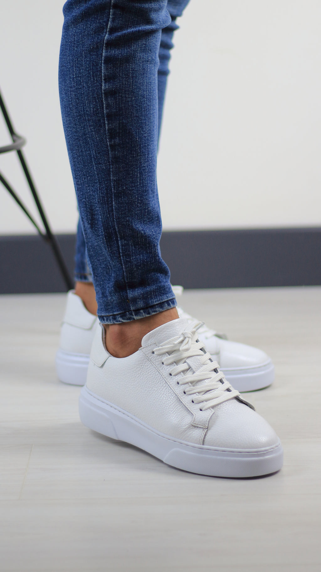 BEYAZ DERİ ERKEK SNEAKERS AYAKKABI