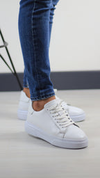 BEYAZ DERİ ERKEK SNEAKERS AYAKKABI