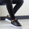 SİYAH DERİ ERKEK SNEAKERS AYAKKABI