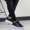 SİYAH DERİ ERKEK SNEAKERS AYAKKABI