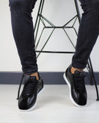 002 SİYAH DERİ ERKEK SNEAKERS AYAKKABI