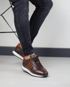 KAHVERENGİ DERİ ERKEK SPOR AYAKKABI