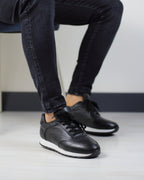 SİYAH DERİ ERKEK SPOR AYAKKABI