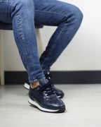 LACİVERT DERİ ERKEK SPOR AYAKKABI