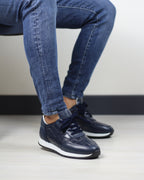 LACİVERT DERİ ERKEK SPOR AYAKKABI