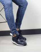 LACİVERT DERİ ERKEK SPOR AYAKKABI