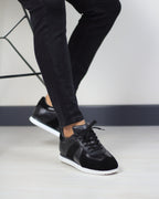 SİYAH DERİ ERKEK SENAKERS AYAKKABI