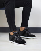 SİYAH DERİ ERKEK SENAKERS AYAKKABI