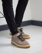 KUM DERİ SÜET DETAYLI ERKEK SNEAKERS AYAKKABI
