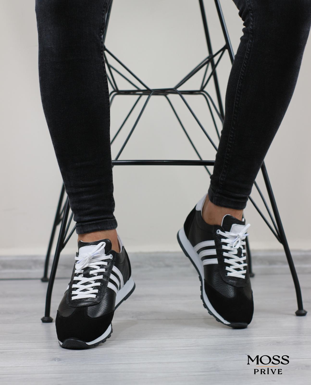 SİYAH DERİ ERKEK SPOR AYAKKABI