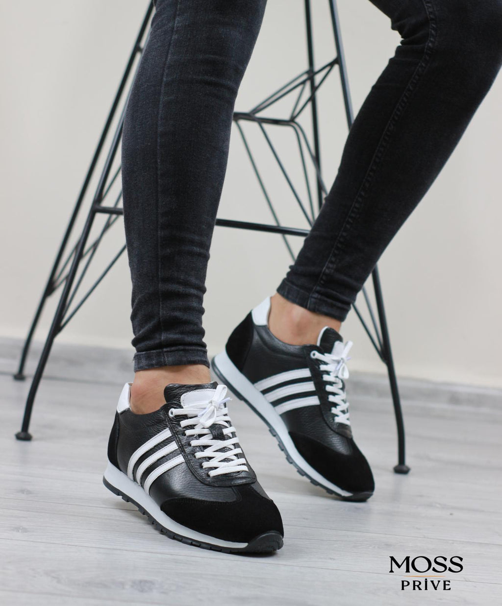 SİYAH DERİ ERKEK SPOR AYAKKABI