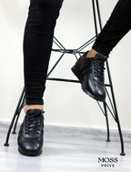 SİYAH DERİ ERKEK SPOR AYAKKABI