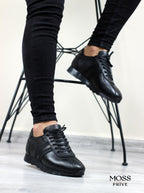 SİYAH DERİ ERKEK SPOR AYAKKABI