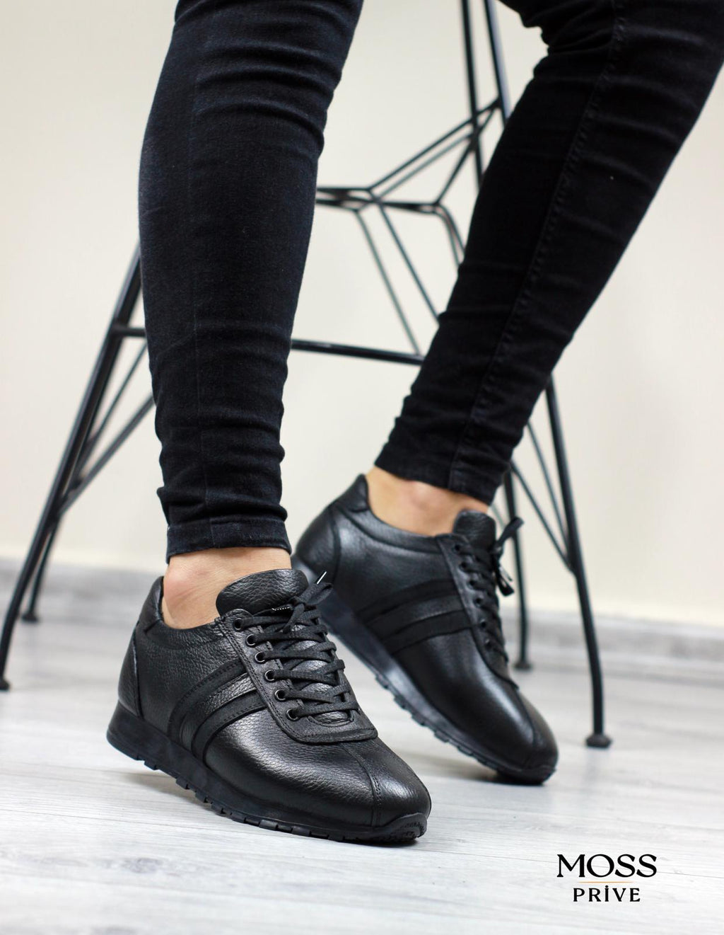 SİYAH DERİ ERKEK SPOR AYAKKABI