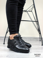 SİYAH DERİ ERKEK SPOR AYAKKABI